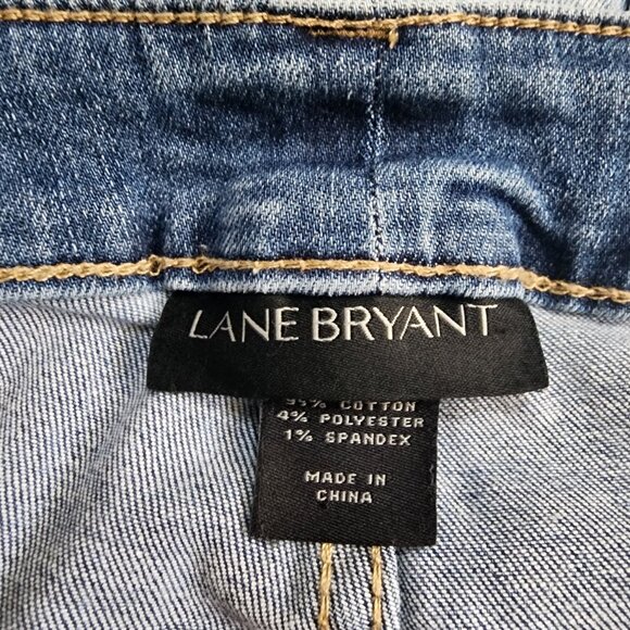 Lane Bryant Jeans Womens Plus Size 18 Cut Off Fringe Blue Denim Embroidered - Picture 4 of 6